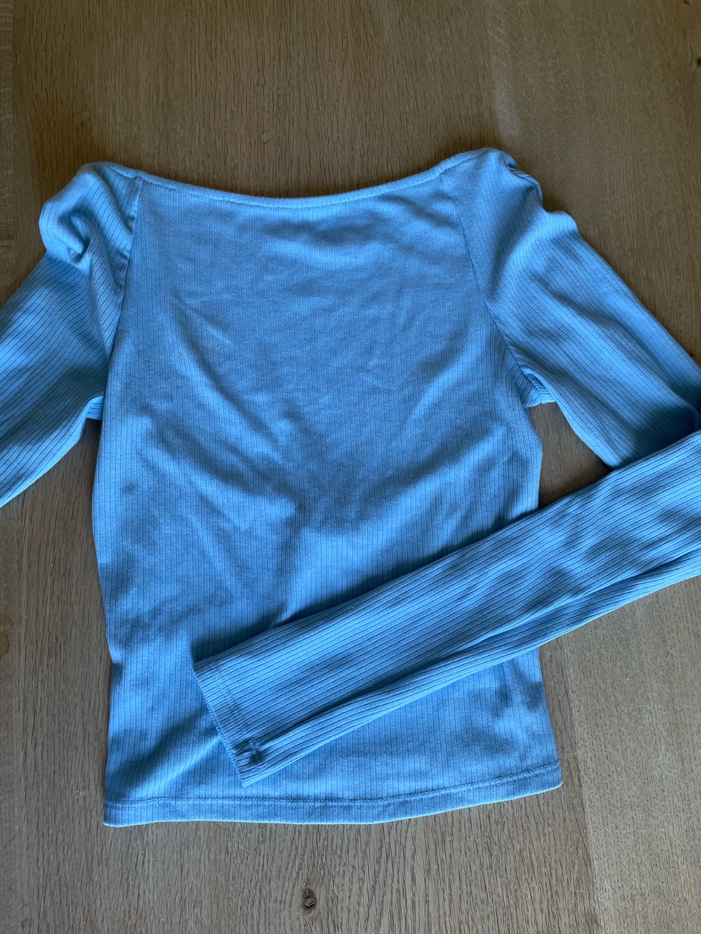 Urban Outfitters Sky Blue Ribbed Long Sleeve Top with open back